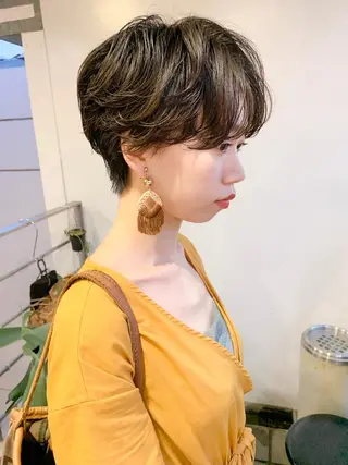 ショート パーマ ショート/レイヤー なら石井知希のヘアスタイル