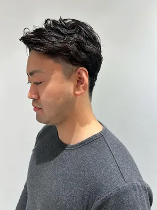 パーマ メンズ 顔周り/韓国レイヤー junkaのヘアスタイル