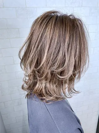 ミディアム カラー 神野 雅樹のヘアスタイル