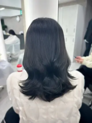 ミディアム なんば/透明感カラー 韓国ヘア/田之上千尋のヘアスタイル