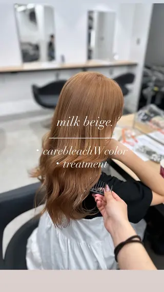 ロング カラー NAMI🤎ブラウン &ミルクティー🤍のヘアスタイル