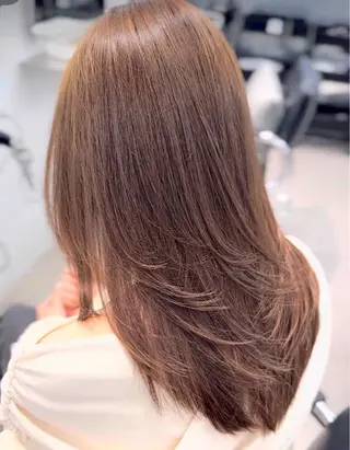 ロング カラー ONYX 表参道所属・表参道/ハイライト 髪質改善ストレートのヘアスタイル