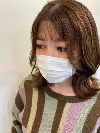 ミディアム カラー 🦄垢抜けボブ特化× 暖色カラー未来🦄のヘアスタイル