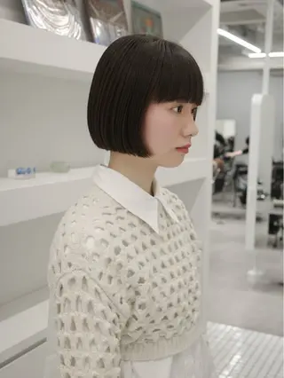 ショート カラー 🌱ぱつっと/ボブ 🌱のヘアスタイル