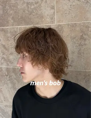 ミディアム カラー パーマ メンズパーマ/ メンズカット/平木のヘアスタイル