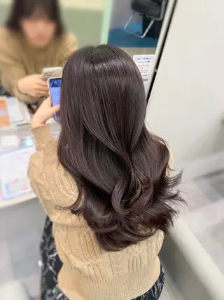 ロング カラー amane໒꒱うる艶 ブリーチ透明感カラーのヘアスタイル