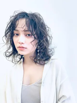 セミロング ヘアアレンジ haf店長 ✂︎タカハシレン✂︎のヘアスタイル