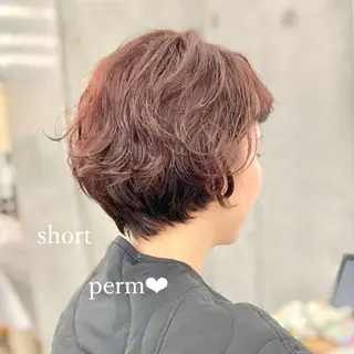 ショート パーマ ショートパーマ✂️ 無料カット🔥すかいのヘアスタイル