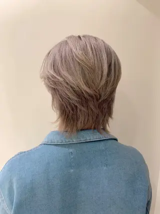 ショート カラー パーマ メンズ [渋谷ブリーチ] 玲弥のヘアスタイル