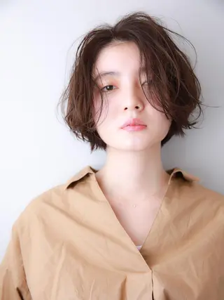 ミディアム カラー パーマ 山下 直人のヘアスタイル