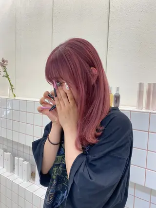 セミロング カラー NIKO/名古屋/ 伏見/花屋併設のヘアスタイル