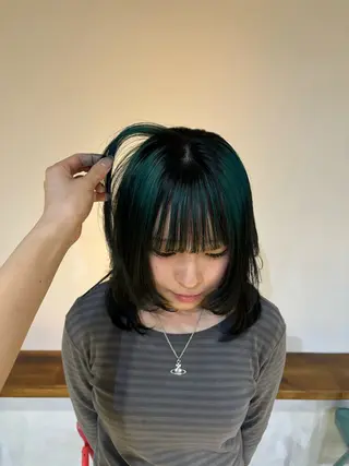 セミロング ♥️ボブ/ブリーチ なしカラー/mahoのヘアスタイル