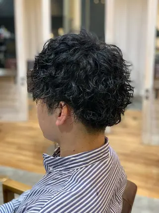 ショート パーマ メンズ CECIL hair なんば店所属・メンズパーマ 艶髪☆店長☆有馬のヘアスタイル