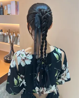 ロング ヘアアレンジ ✨カチモリ✨レイヤー 韓国ヘア🇰🇷ゆいのヘアスタイル