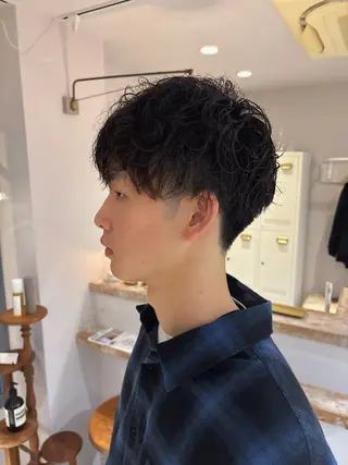 メンズ 🎀調布仙川透明感オ リーブカラー干莉🎀のヘアスタイル