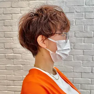 ショート カラー パーマ ショートヘア相談所✨ 澤里大のヘアスタイル