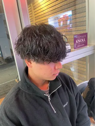 ショート パーマ メンズ 町田/波巻き/ シャドウ/メンズのヘアスタイル