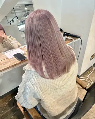 ミディアム カラー ✨艶ブリーチカラー ✨四ノ宮裕己のヘアスタイル