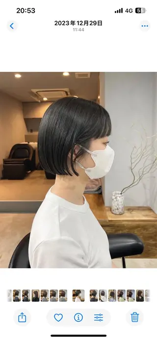 ミディアム カラー akane/ボブ /オリーブ/ブラウンのヘアスタイル