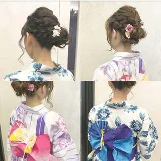 ヘアアレンジ キッズ セミロング 角田 安のヘアスタイル