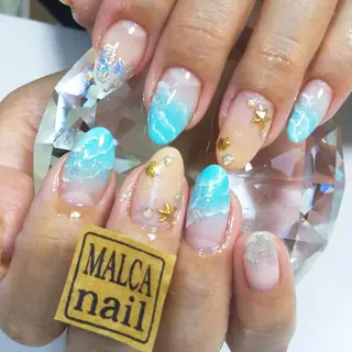 セミロング ヘアアレンジ パーマ ネイル キッズ マツエク・マツパ MALCAnail(マルカネイル)所属・荒木 莉奈のネイルデザイン