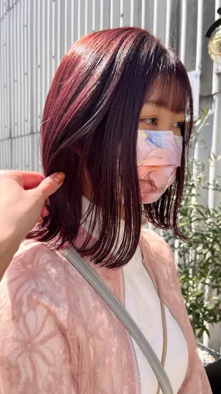 ミディアム カラー 中村 友香のヘアスタイル