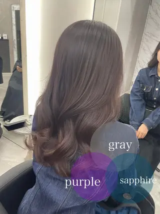 セミロング カラー 心斎橋/ブリーチなし 髪質改善/レイヤーのヘアスタイル