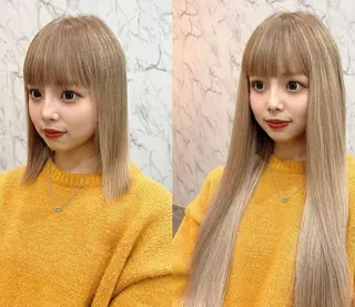セミロング 韓国ヘア🩵 🩵BIZEのヘアスタイル