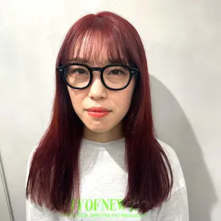 セミロング カラー デザインカラー/パー マ🦖外岡咲希🦖のヘアスタイル