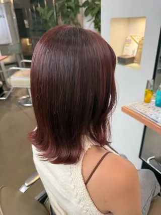 ミディアム カラー たかしな けいなのヘアスタイル