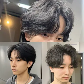 メンズ 表参道フェザーパーマ ニュアンスパーマのヘアスタイル