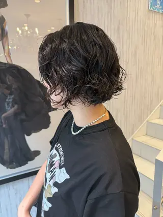 ミディアム パーマ EARTH 山﨑龍馬のヘアスタイル