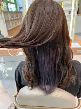 ミディアム カラー 一ノ瀬 蘭のヘアスタイル