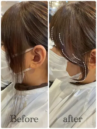 ミディアム カラー ヘアアレンジ チヒョ🦋 韓国hair🇰🇷のヘアスタイル