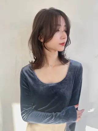 ミディアム 鎌倉 彩のヘアスタイル