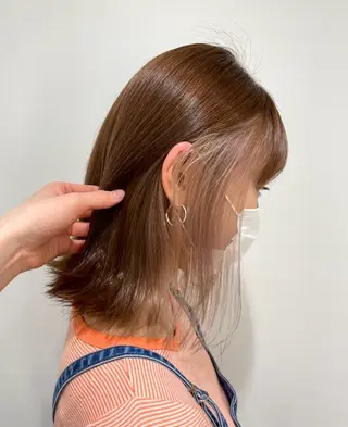 ミディアム カラー 壽真央 /ブリーチカラーのヘアスタイル