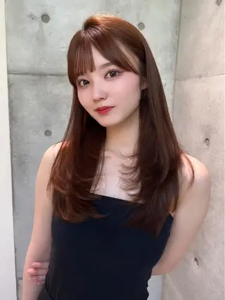 ロング 💖しの💖韓国ヘア レイヤーカットのヘアスタイル