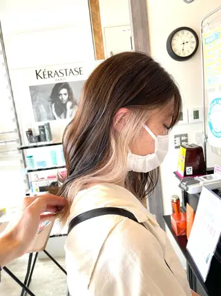 セミロング カラー 田中   麗彩也のヘアスタイル