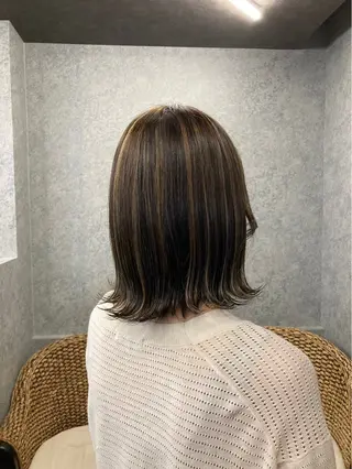 ミディアム カラー ヘアアレンジ/ カラー/hazukiのヘアスタイル