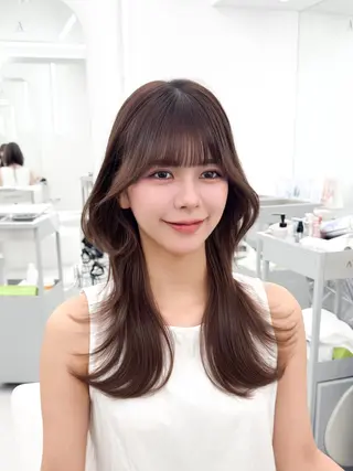 ミディアム カラー ヘアアレンジ 最小顔周り&レイヤー 特化/池袋/kokiのヘアスタイル