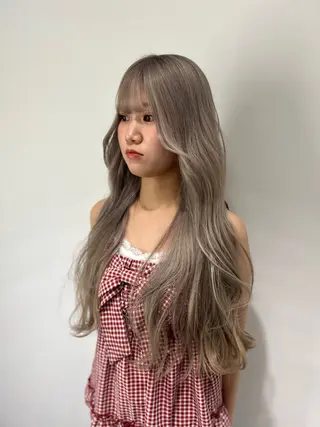 ロング カラー 似合わせ前髪／ 小顔カット🎀そうのヘアスタイル