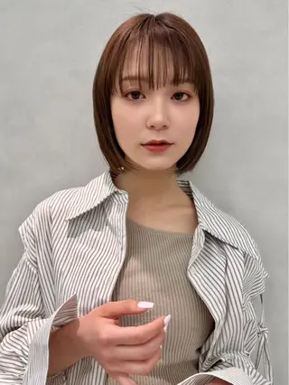カラー 韓国風🇰🇷艶髪✨ カラー🩵レオのヘアスタイル