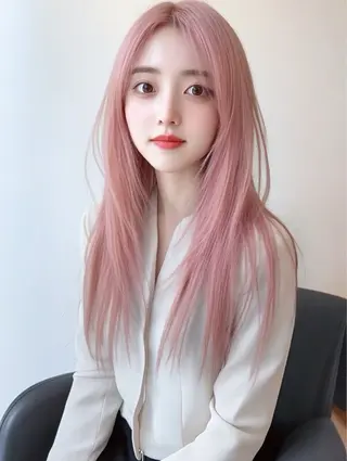 ロング 透明感カラー × ハイトーン さきのヘアスタイル