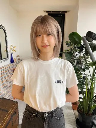 ミディアム カラー ブリーチ矯正/ ブリーチ特化mikaのヘアスタイル