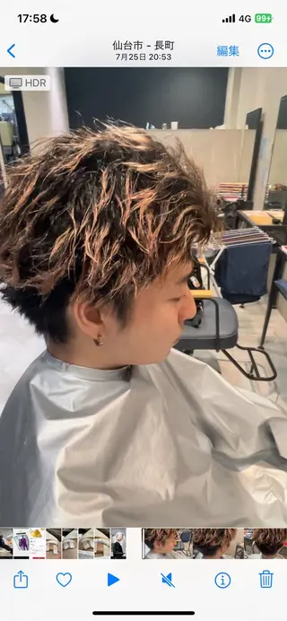 ショート メンズ メンズ限定そらパーマ カラーモデル募集🍯のヘアスタイル