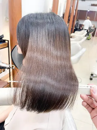 セミロング パーマ 縮毛矯正/髪質改善 /韓国風　山川春輝のヘアスタイル