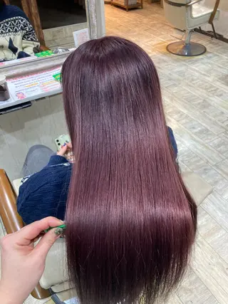 セミロング カラー ☀️透明感カラー☀️ まなとのヘアスタイル