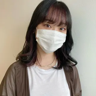 ミディアム カラー nono/パーマ /顔まわりカット🐈のヘアスタイル