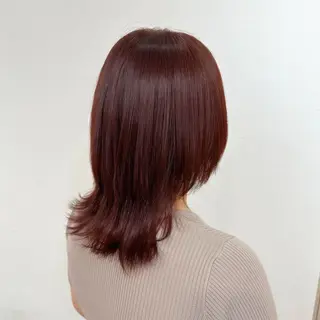 ミディアム ピンク・ラベンダー 艶カラー🍁かえでのヘアスタイル