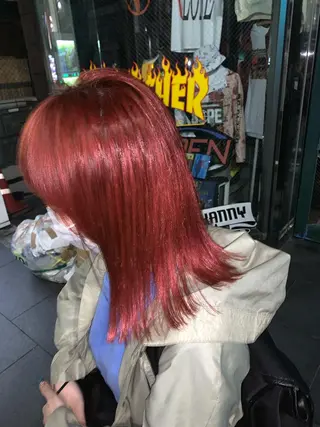 ミディアム カラー ピンクベージュ/新潟 万代/高橋桃葉🍑のヘアスタイル